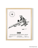 Detailed Airport Map of Daytona Beach International Airport (DAB) in White with a Natural Frame