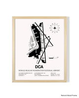 Detailed Airport Map of Ronald Reagan Washington National Airport (DCA) in White with a Natural Frame
