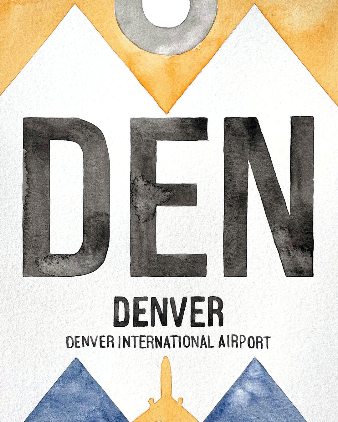 Closeup Watercolor Print of Denver International Airport (DEN)