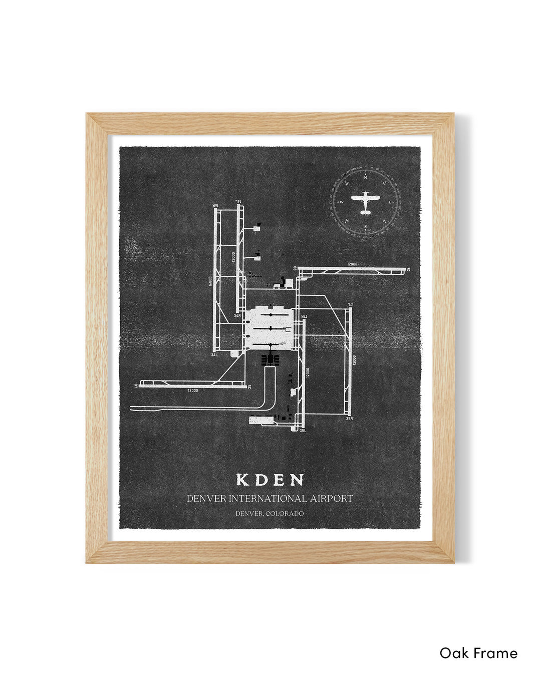 DEN Airport Map, Vintage Style, Denver International Airport Print