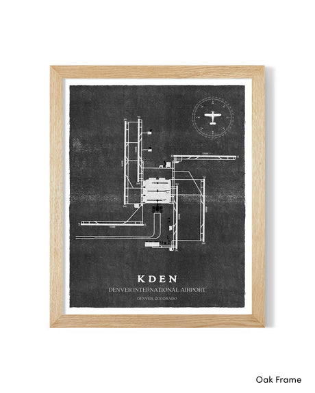 DEN Airport Map, Vintage Style, Denver International Airport Print