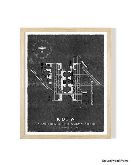 DFW Airport Map, Vintage Style, Dallas Fort Worth International Airport Print