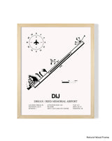 Detailed Airport Map of Driggs/Reed Memorial Airport (DIJ) in White with a Natural Frame