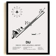Framed Detailed Airport Map of Driggs/Reed Memorial Airport (DIJ) in White with a Black Frame