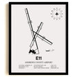 Framed Detailed Airport Map of Andrews County Airport (E11) in White with a Black Frame
