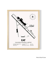 Detailed Airport Map of Pangborn Memorial Airport (EAT) in White with a Natural Frame