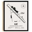 Framed Detailed Airport Map of Pangborn Memorial Airport (EAT) in White with a Black Frame