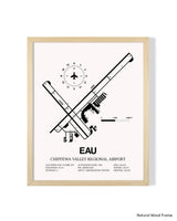 Detailed Airport Map of Chippewa Valley Regional Airport (EAU) in White with a Natural Frame