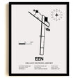 Framed Detailed Airport Map of Dillant/Hopkins Airport (EEN) in White with a Black Frame