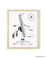 Detailed Airport Map of Erie Municipal Airport (EIK) in White with a Natural Frame