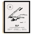 Framed Detailed Airport Map of El Paso International Airport (ELP) in White with a Black Frame