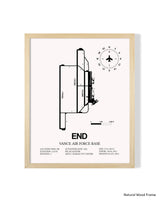 Detailed Airport Map of Vance Air Force Base (END) in White with a Natural Frame