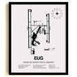 Framed Detailed Airport Map of Mahlon Sweet Field Airport (EUG) in White with a Black Frame