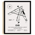Framed Detailed Airport Map of New Smyrna Beach Municipal Airport (Jack Bolt Field) (EVB) in White with a Black Frame