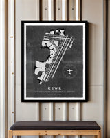 EWR Airport Map, Vintage Style, Newark Liberty International Airport Print