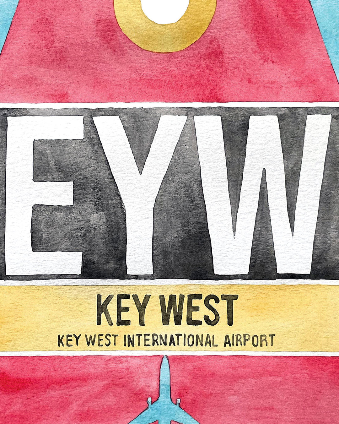 Closeup Watercolor Print of Key West International Airport (EYW)