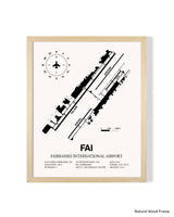 Detailed Airport Map of Fairbanks International Airport (FAI) in White with a Natural Frame