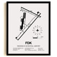 Framed Detailed Airport Map of Frederick Municipal Airport (FDK) in White with a Black Frame