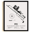 Framed Detailed Airport Map of Atlanta Regional Airport-Falcon Field (FFC) in White with a Black Frame