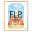 Framed Watercolor Print of Amerigo Vespucci Airport (FLR) with an Oak Frame