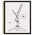 Framed Detailed Airport Map of Fitch H Beach Airport (FPK) in White with a Black Frame