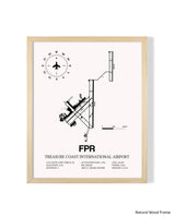 Detailed Airport Map of Treasure Coast International Airport (FPR) in White with a Natural Frame