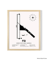 Detailed Airport Map of Henry Post Army Air Field (FSI) in White with a Natural Frame