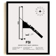Framed Detailed Airport Map of Henry Post Army Air Field (FSI) in White with a Black Frame