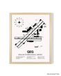 Detailed Airport Map of Spokane International Airport (GEG) in White with a Natural Frame