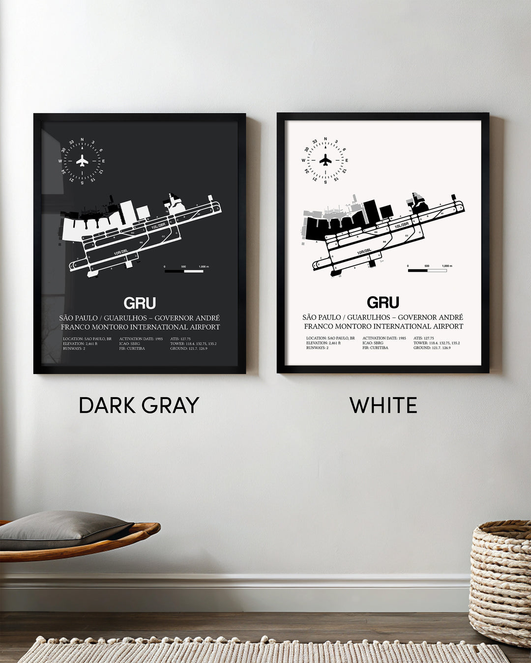 GRU Airport Map, Guarulhos / Gov. Andre Franco Montoro Print