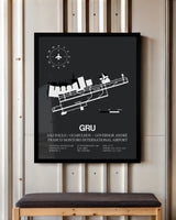 GRU Airport Map, Guarulhos / Gov. Andre Franco Montoro Print