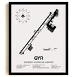 Framed Detailed Airport Map of Phoenix Goodyear Airport (GYR) in White with a Black Frame
