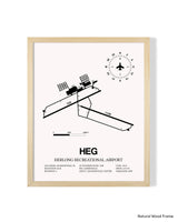 Detailed Airport Map of Herlong Recreational Airport (HEG) in White with a Natural Frame