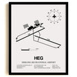Framed Detailed Airport Map of Herlong Recreational Airport (HEG) in White with a Black Frame