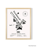 Detailed Airport Map of Portland - Hillsboro Airport (HIO) in White with a Natural Frame