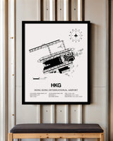 HKG Airport Map, Hong Kong International Airport Print