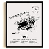 HKG Airport Map, Hong Kong International Airport Print