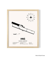Detailed Airport Map of Haines Airport (HNS) in White with a Natural Frame