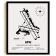 Framed Detailed Airport Map of Westchester County Airport (HPN) in White with a Black Frame