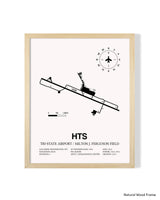 Detailed Airport Map of Tri-State Airport / Milton J. Ferguson Field (HTS) in White with a Natural Frame