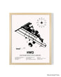 Detailed Airport Map of Hayward Executive Airport (HWD) in White with a Natural Frame