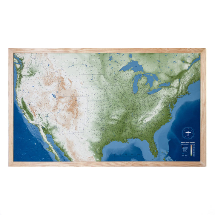 United States Airports Push Pin Map