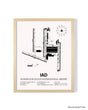 Detailed Airport Map of Washington Dulles International Airport (IAD) in White with a Natural Frame