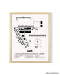 Detailed Airport Map of George Bush Intercontinental Houston Airport (IAH) in White with a Natural Frame