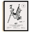 Framed Detailed Airport Map of Wichita Dwight D. Eisenhower National Airport (ICT) in White with a Black Frame