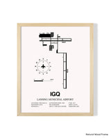Detailed Airport Map of Lansing Municipal Airport (IGQ) in White with a Natural Frame