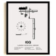 Framed Detailed Airport Map of Lansing Municipal Airport (IGQ) in White with a Black Frame