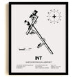 Framed Detailed Airport Map of Smith Reynolds Airport (INT) in White with a Black Frame