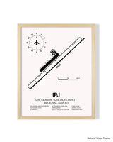 Detailed Airport Map of Lincolnton-Lincoln County Regional Airport (IPJ) in White with a Natural Frame