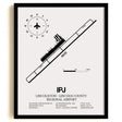 Framed Detailed Airport Map of Lincolnton-Lincoln County Regional Airport (IPJ) in White with a Black Frame